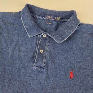 Polo Ralph Lauren Polo Shirt Mens XL Blue Classic Fit Red Pony Pique Cotton